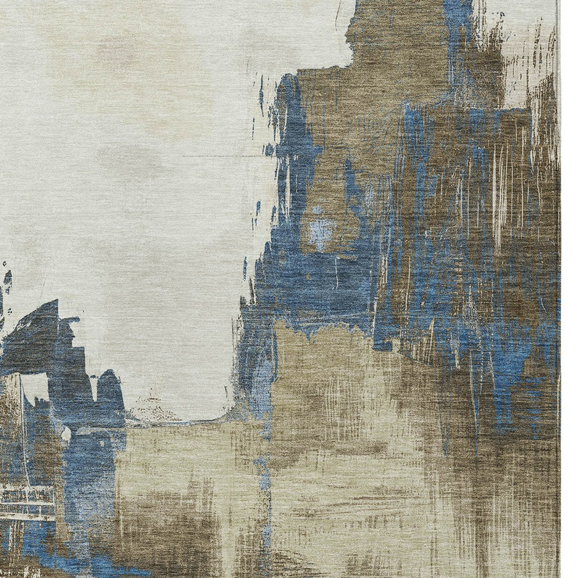 10' X 14' Beige And Brown Abstract Washable Indoor Outdoor Area Rug - Sports & Outdoor