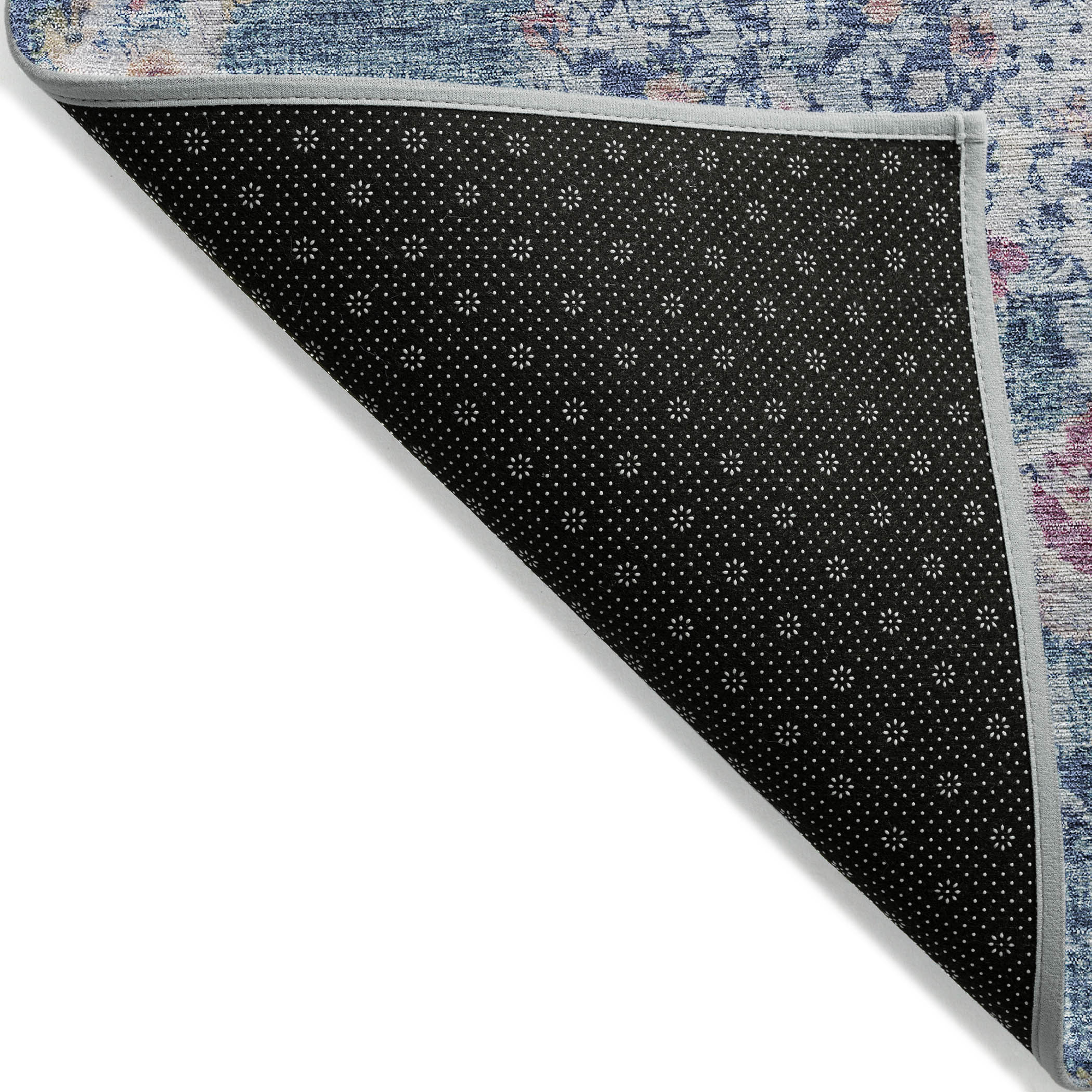 10' X 14' Blue Floral Medallion Washable Indoor Outdoor Area Rug - Sports & Outdoor
