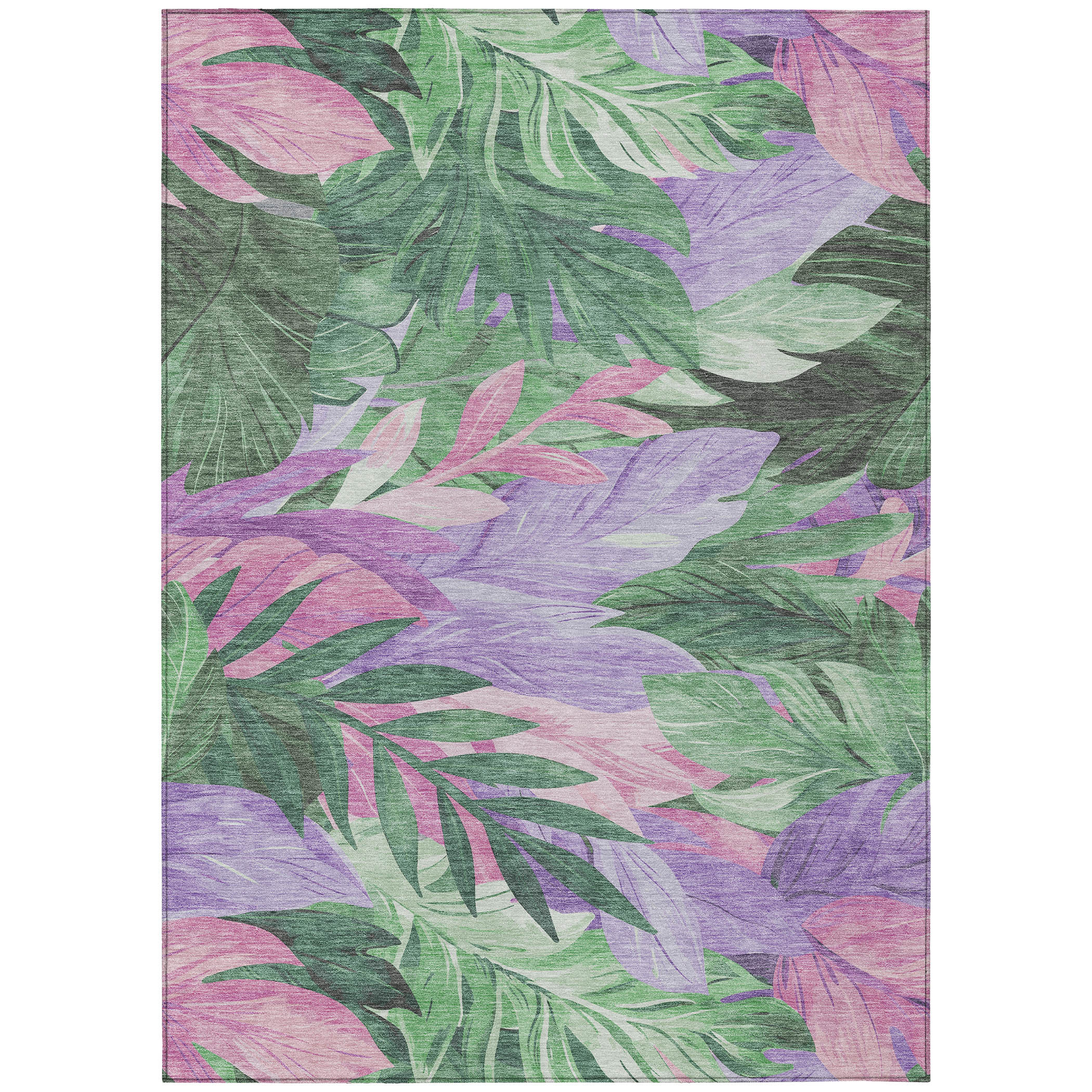 10' X 14' Sage And Mint Green Floral Washable Indoor Outdoor Area Rug - Sports & Outdoor