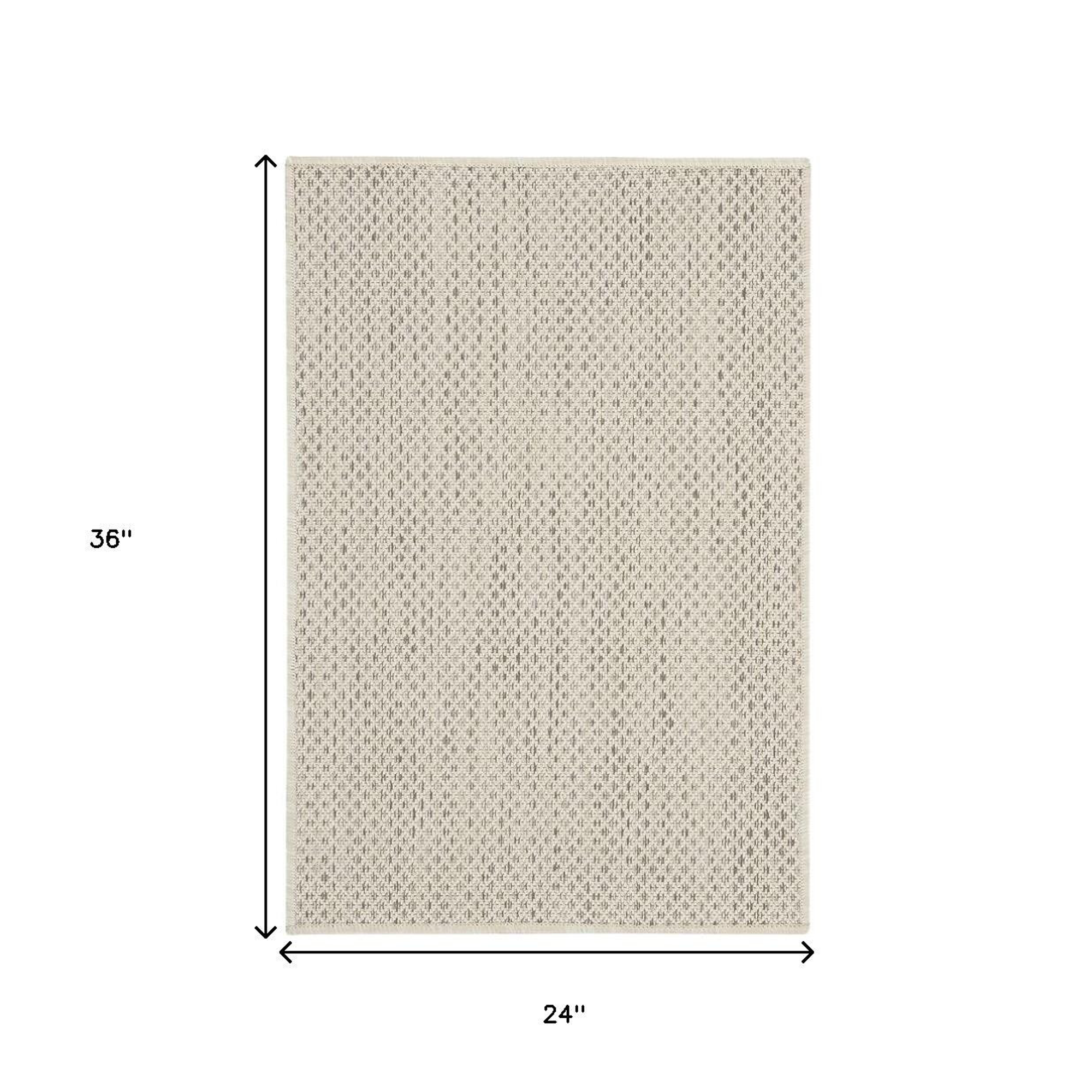 2' X 3' Ivory And Silver Geometric Indoor Outdoor Area Rug - Sports & Outdoor