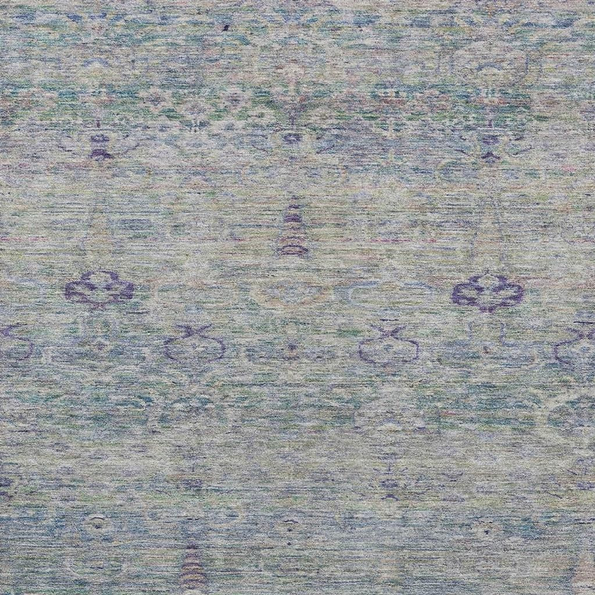10' X 14' Plum And Silver Oriental Washable Indoor Outdoor Area Rug - Sports & Outdoor