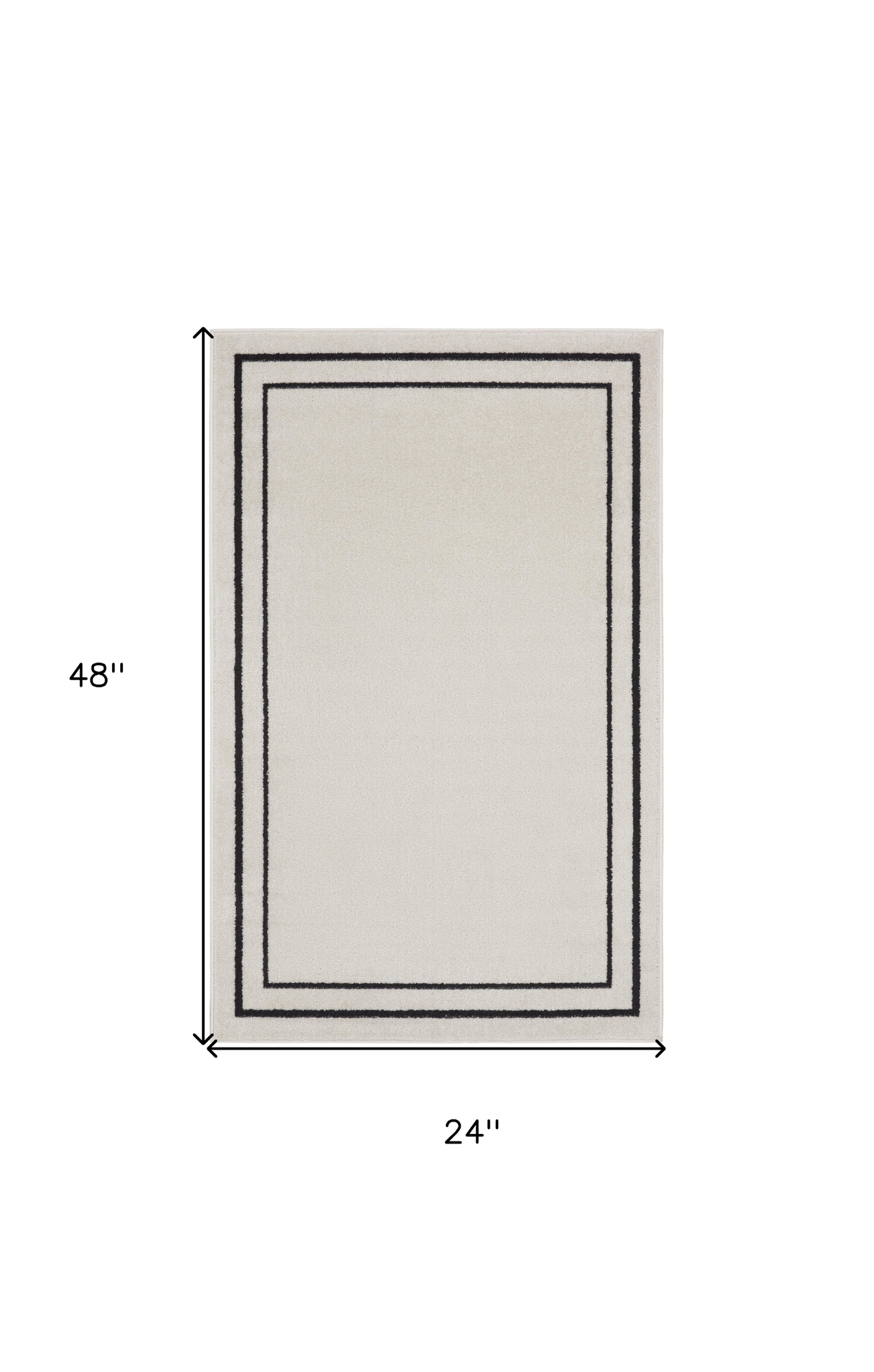 2' X 4' Ivory And Black Indoor Outdoor Area Rug - Sports & Outdoor
