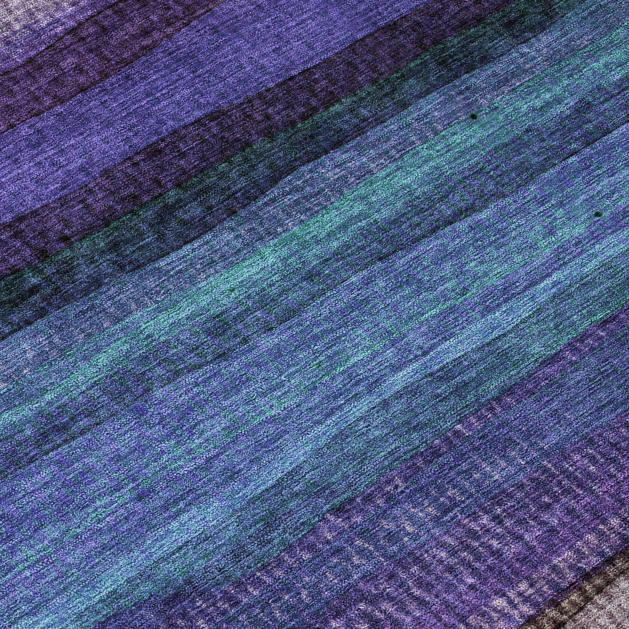 10' X 14' Blue Purple And Taupe Striped Washable Indoor Outdoor Area Rug - Sports & Outdoor