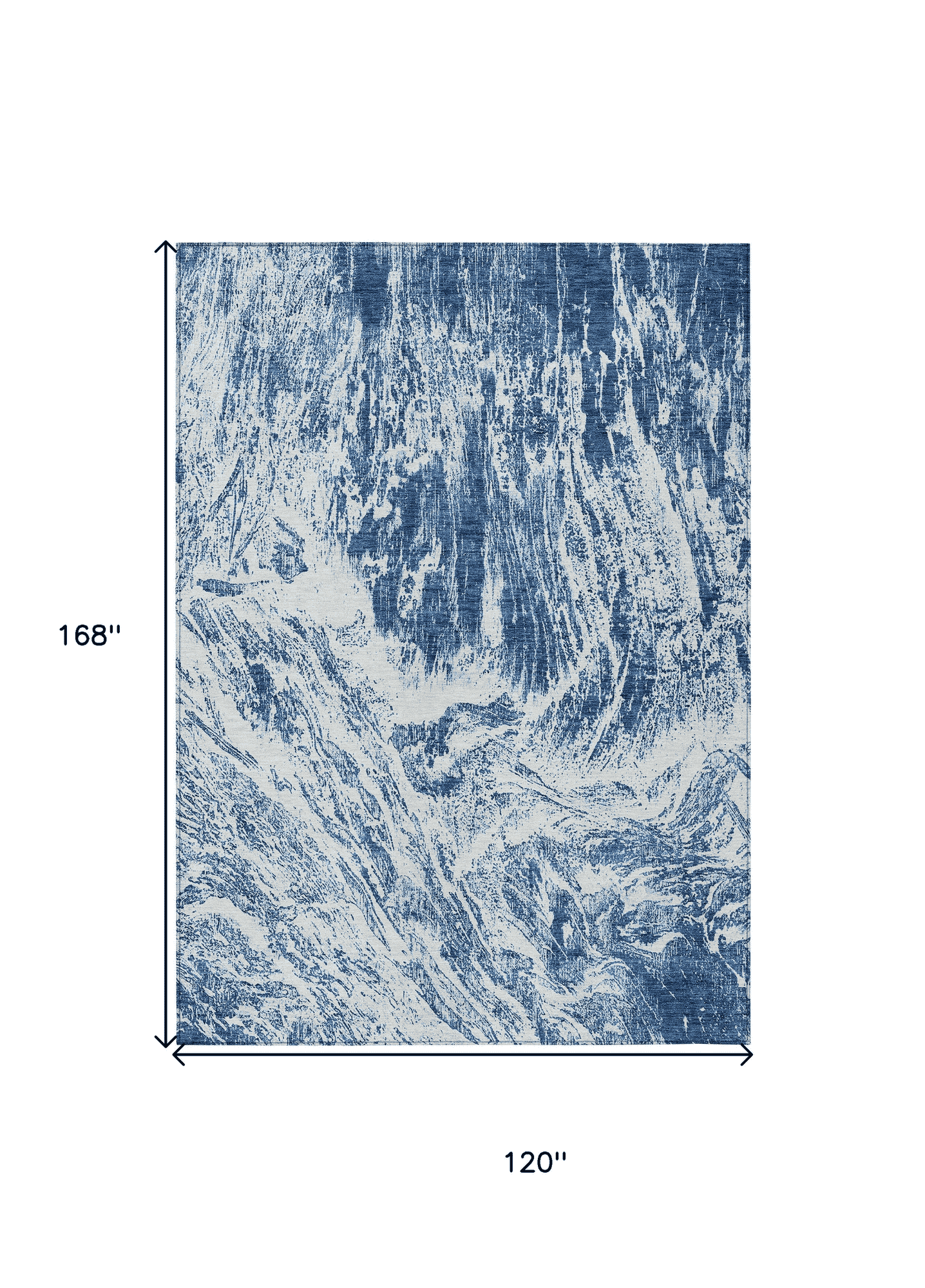 10' X 14' Navy Blue And Ivory Abstract Washable Indoor Outdoor Area Rug - Sports & Outdoor