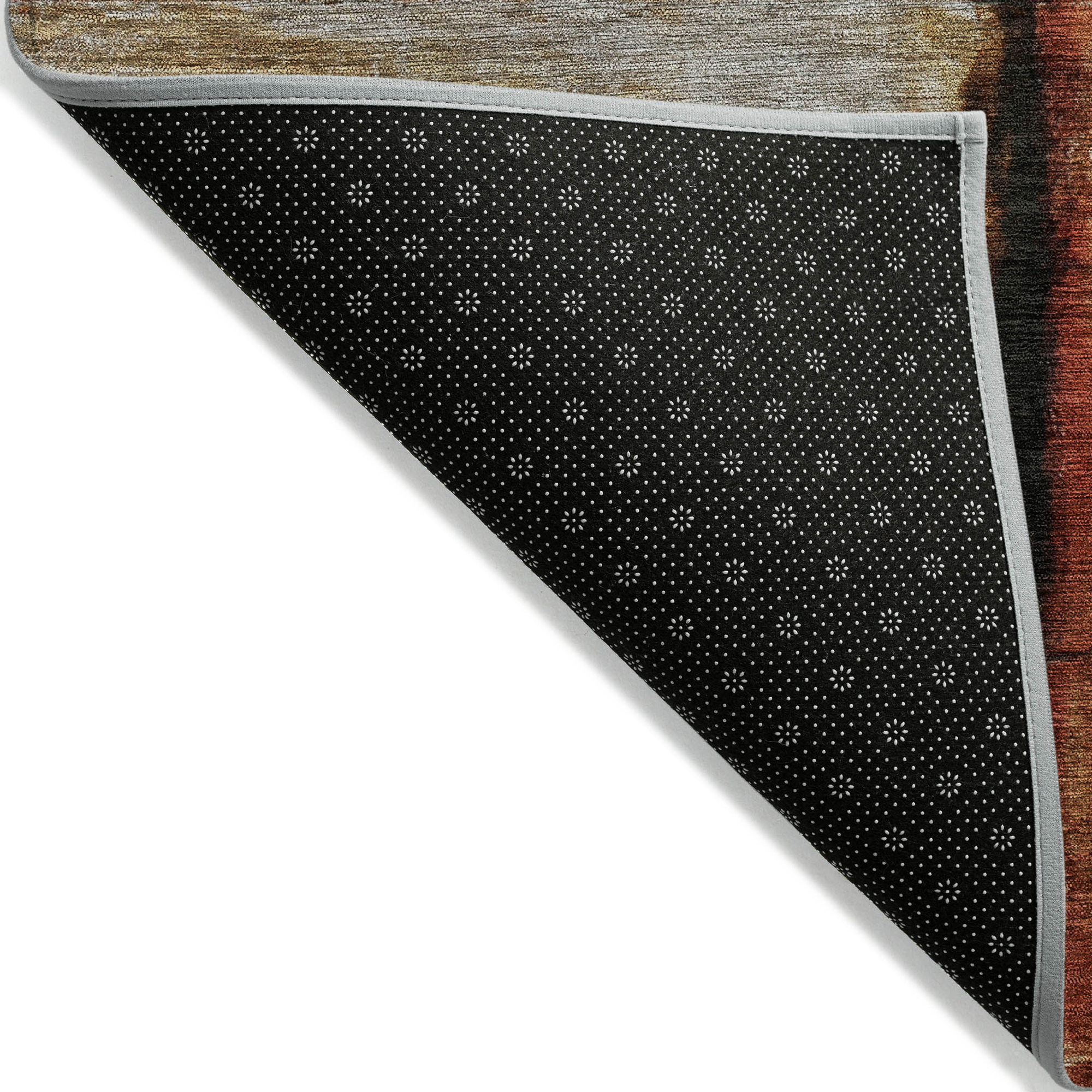 10' X 14' Rust And Charcoal Abstract Washable Indoor Outdoor Area Rug - Sports & Outdoor