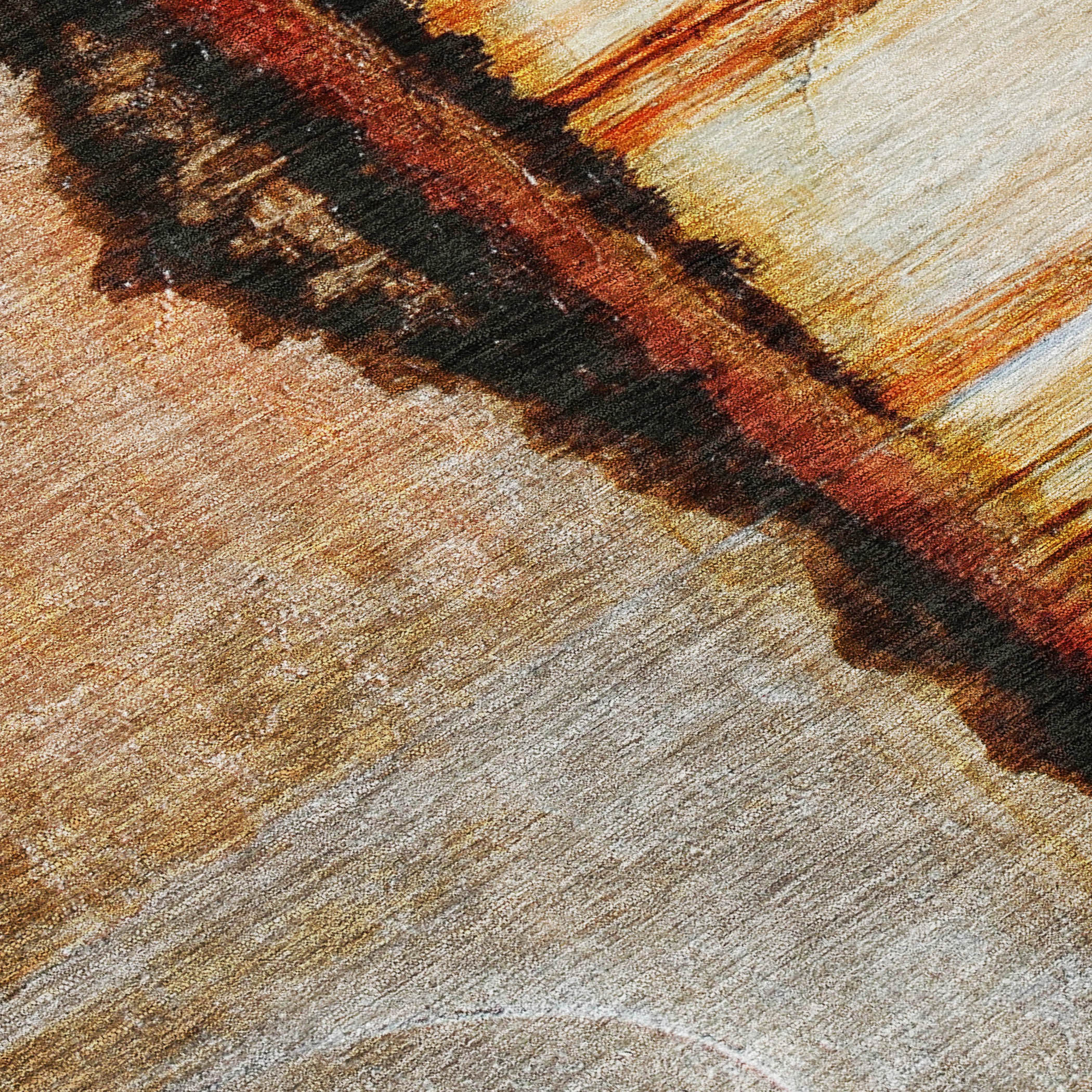 10' X 14' Rust And Charcoal Abstract Washable Indoor Outdoor Area Rug - Sports & Outdoor