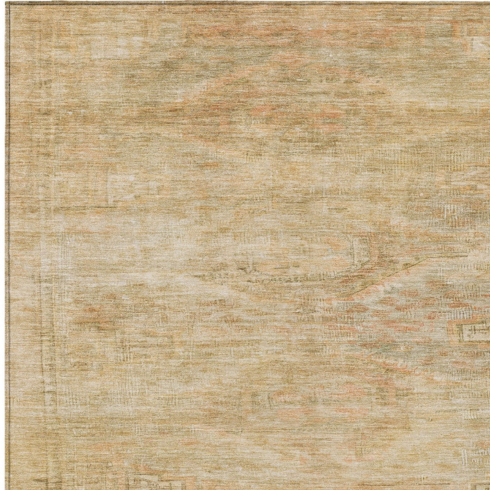 10' X 14' Linen And Wheat Aztec Washable Indoor Outdoor Area Rug - Sports & Outdoor