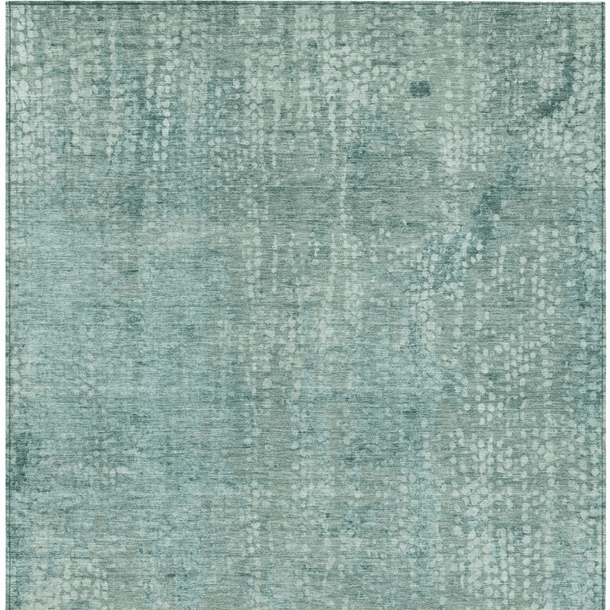 10' X 14' Teal Blue And Ivory Abstract Washable Indoor Outdoor Area Rug - Sports & Outdoor
