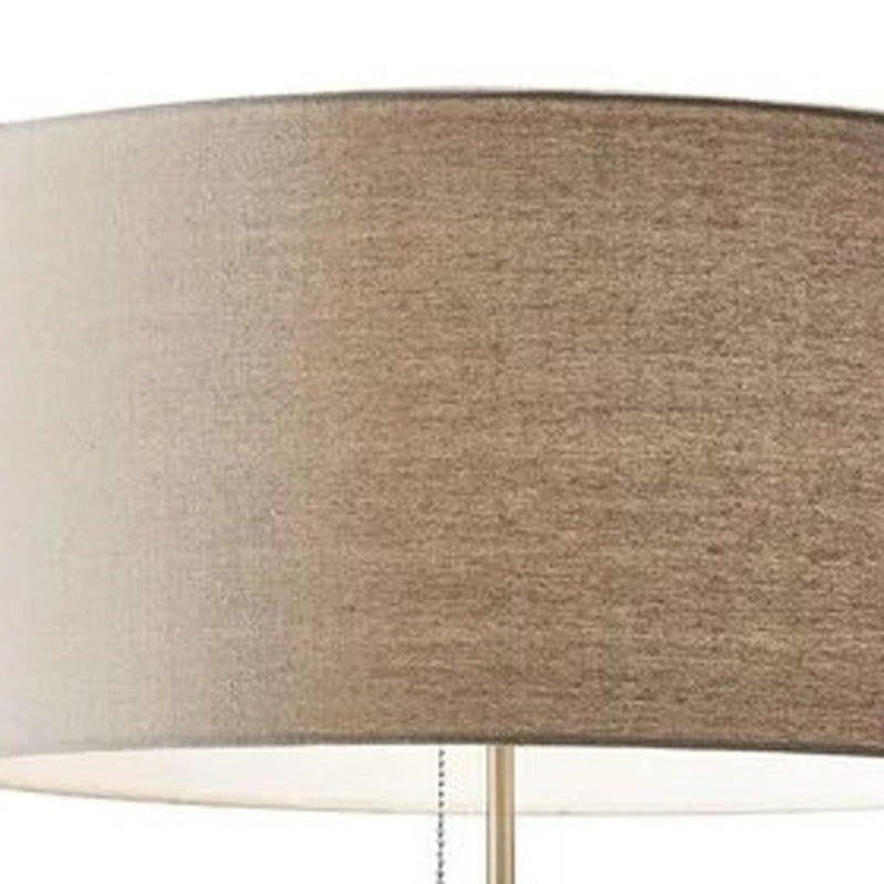 66" Brown Floor Lamp With Brown Fabric Drum Shade - Lighting
