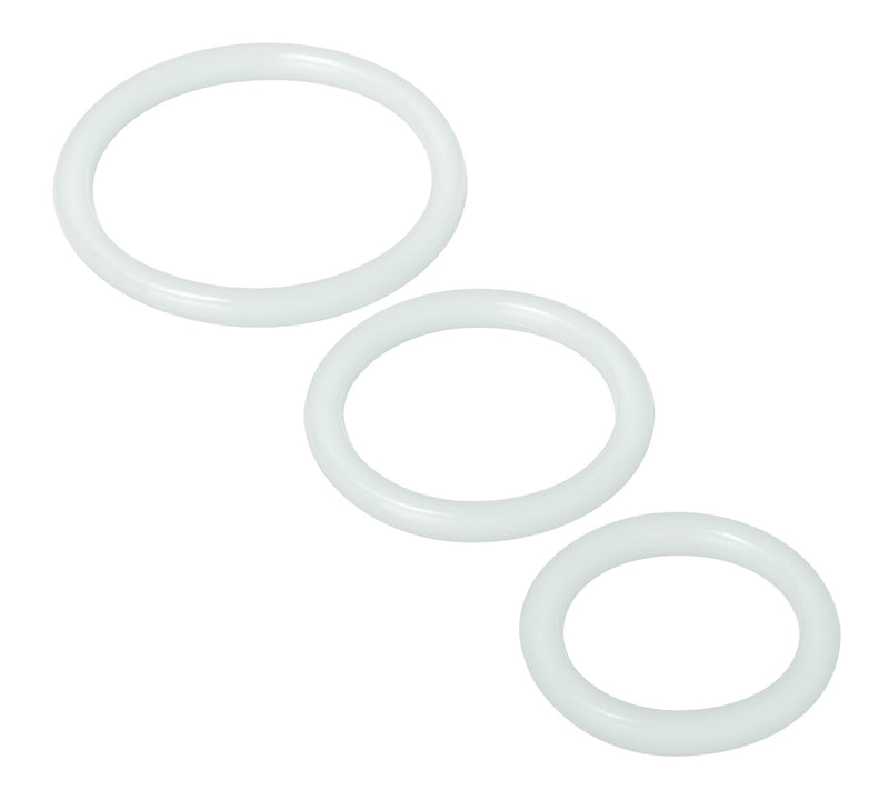 Trinity Silicone Cock Rings. Clear