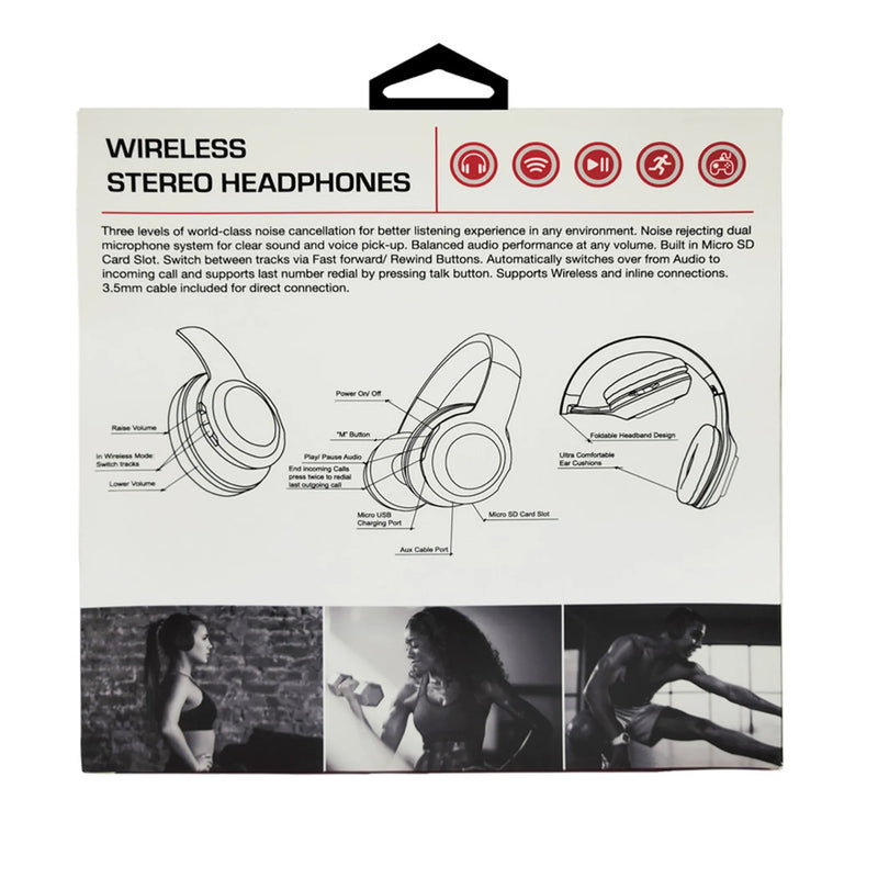 Bluetooth Compact Foldable On Ear Headphones   - Black TKO