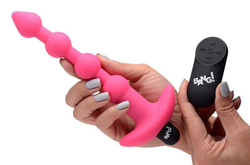 Bang - Vibrating Silicone Anal Beads and Remote Control