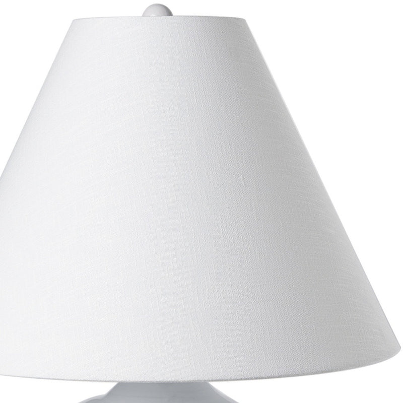11" White Round Bedside Lamp With Empire Shade - Lighting