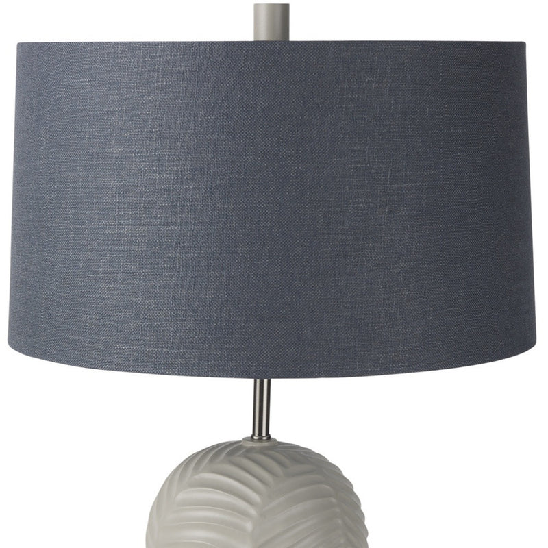29" Beige Round Bedside Lamp With Drum Shade - Lighting