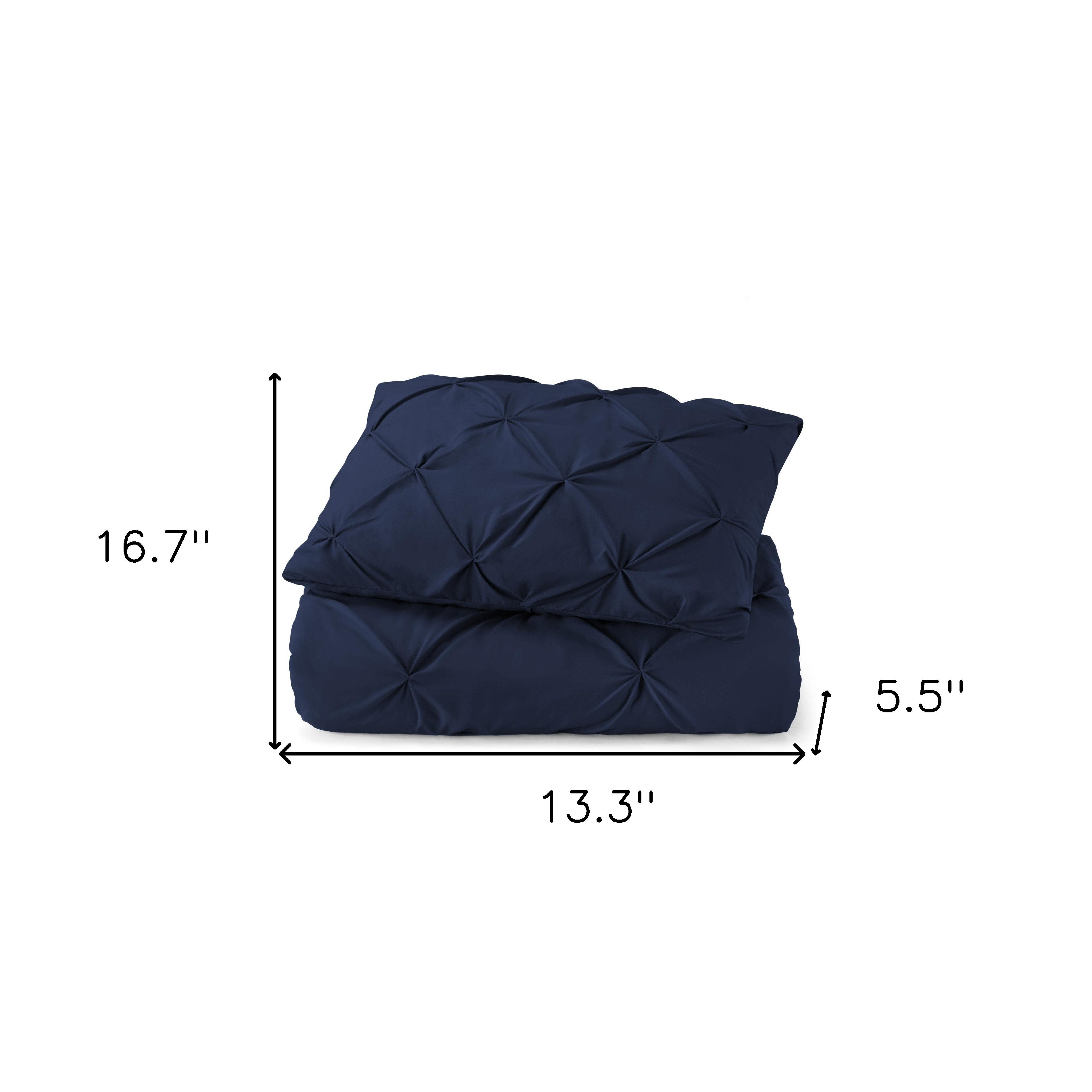 Navy Blue Twin Microfiber Washable Microfiber Down Alternative Comforter