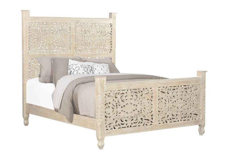 Three Piece White Solid Wood Bedroom Set