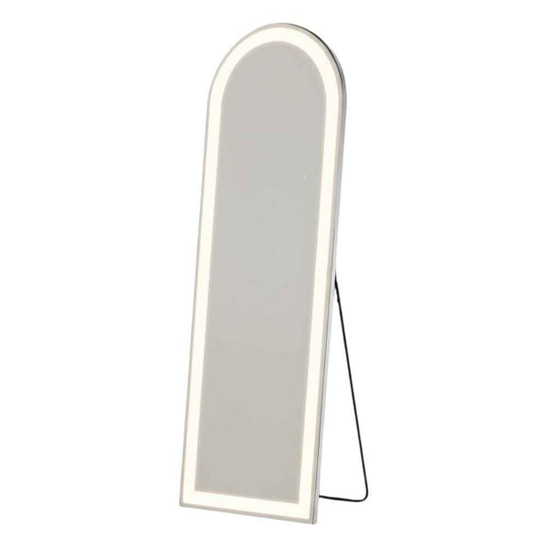 63" Clear Arch Lighted Freestanding and Wall Mount Frameless Full Length Mirror