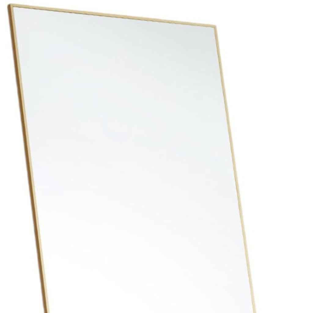 63" Gold Metal Freestanding and Wall Mount Framed Full Length Mirror