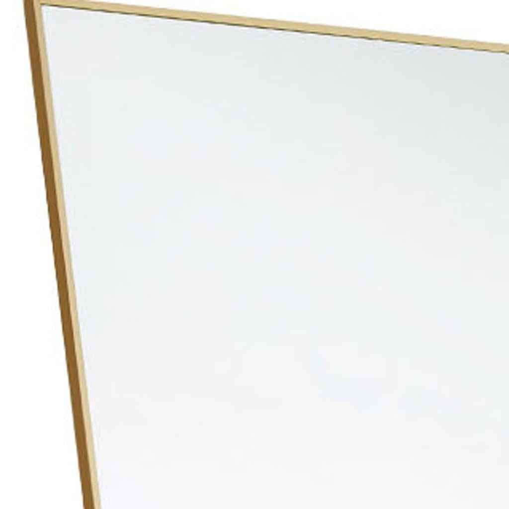 Gold Aluminum Freestanding Ornate Framed Accent Mirror