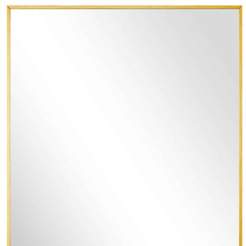 Gold Aluminum Freestanding Ornate Framed Accent Mirror