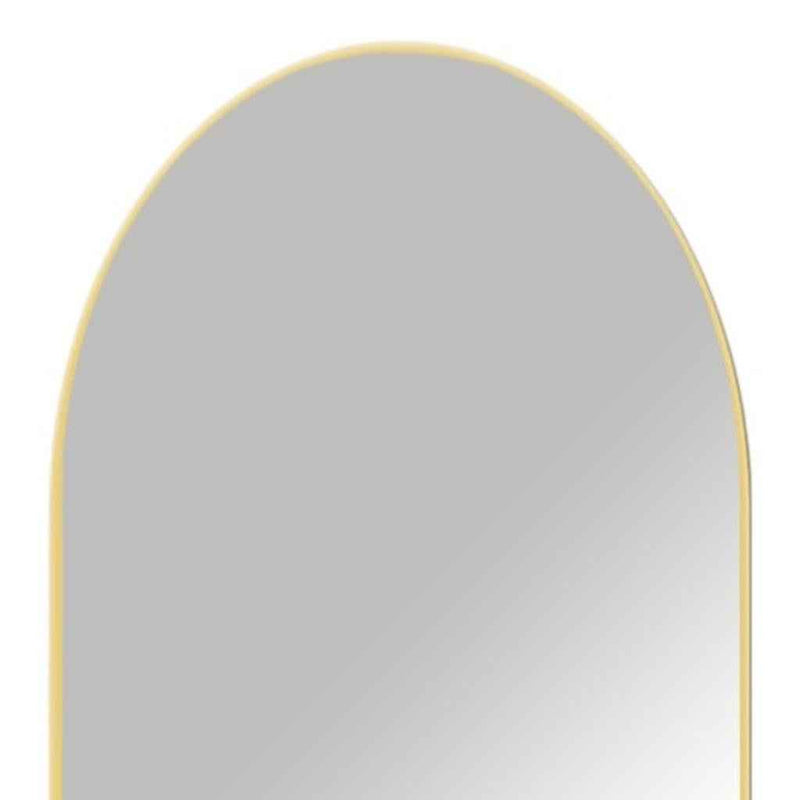 Gold Aluminum Arch Freestanding Ornate Framed Accent Mirror