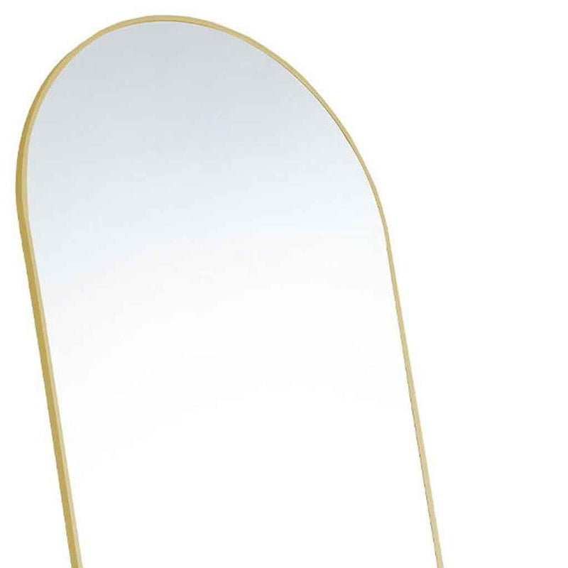 Gold Aluminum Arch Freestanding Ornate Framed Accent Mirror
