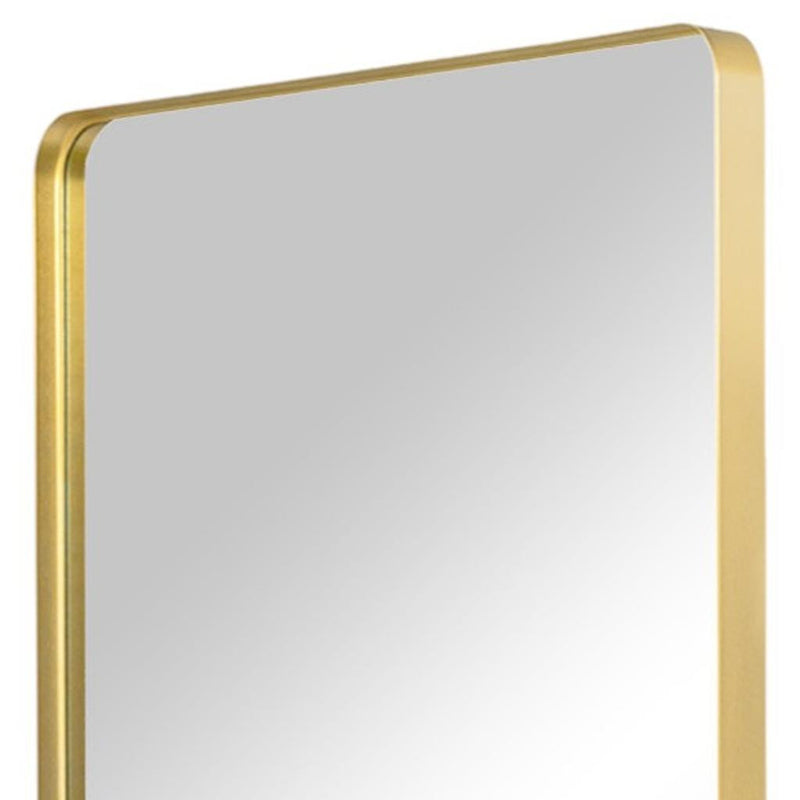 Gold Aluminum Leaning Framed Full Length Mirror