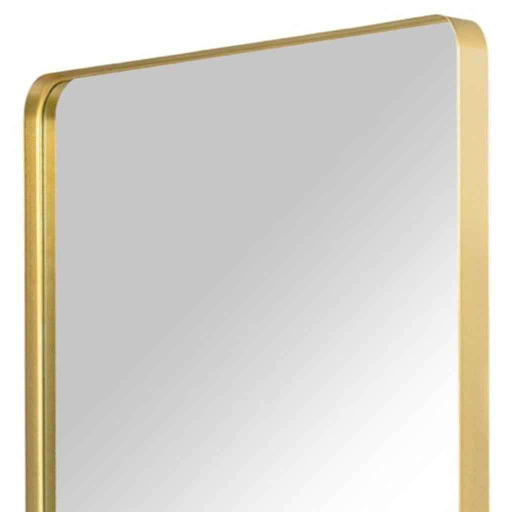 Gold Aluminum Freestanding Ornate Framed Accent Mirror