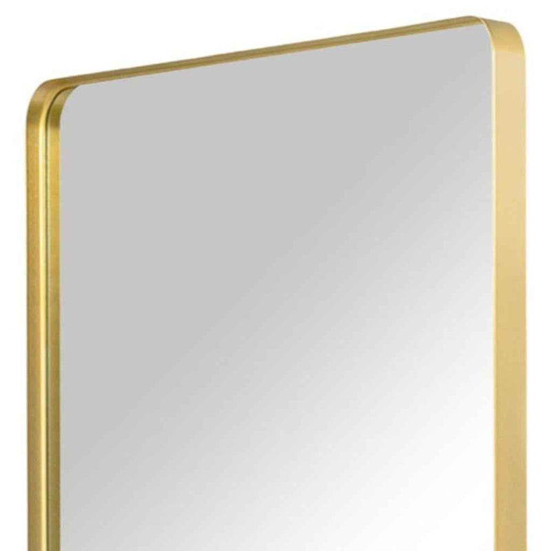 Gold Aluminum Freestanding Ornate Framed Accent Mirror