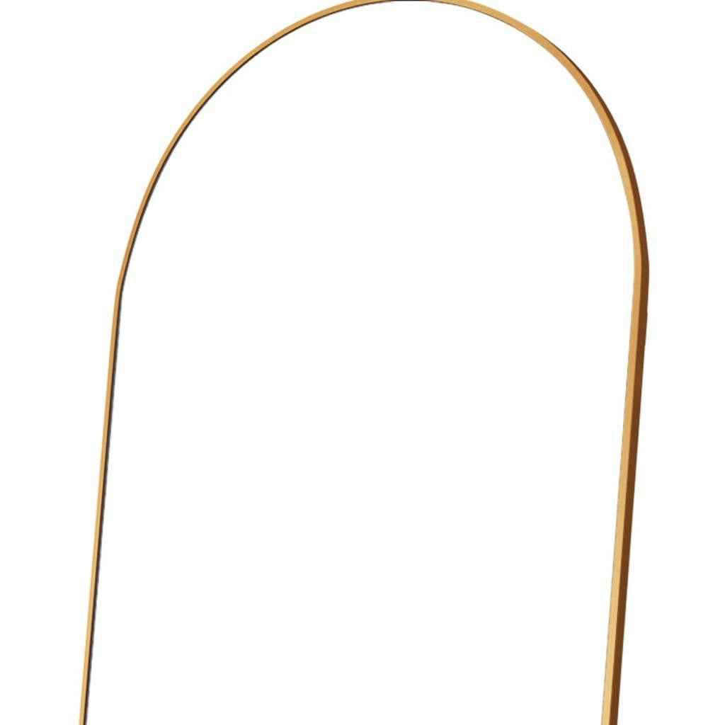 Gold Aluminum Arch Freestanding Ornate Framed Accent Mirror