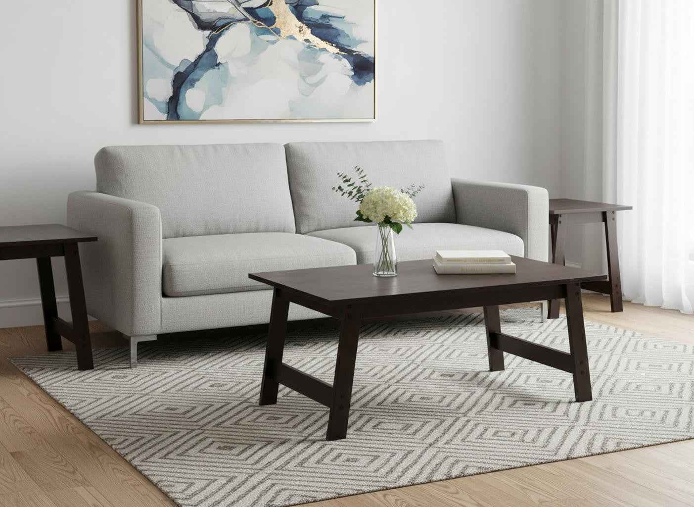 Set of Three 36" Espresso Coffee Table