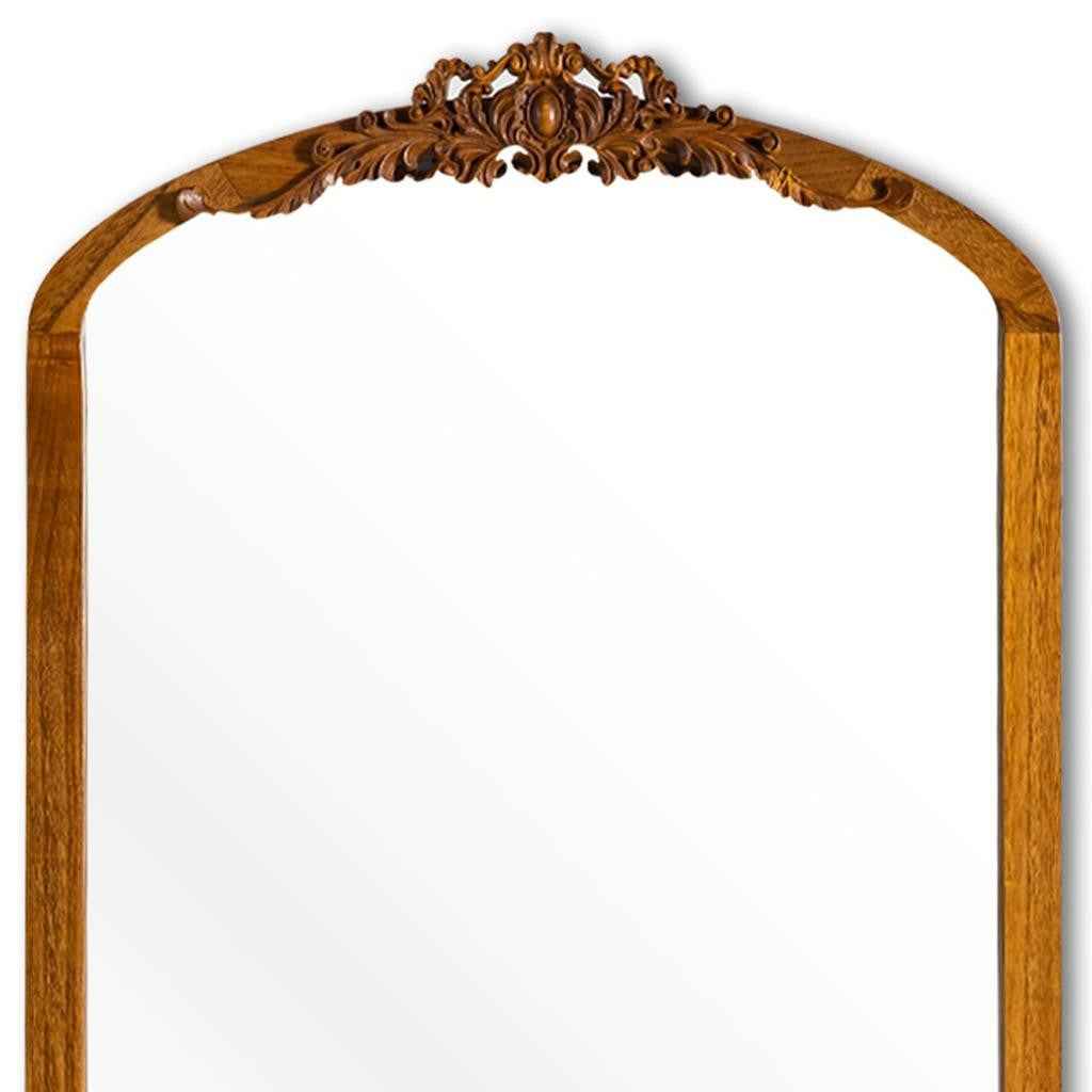Gold Wood Arch Freestanding Ornate Framed Accent Mirror