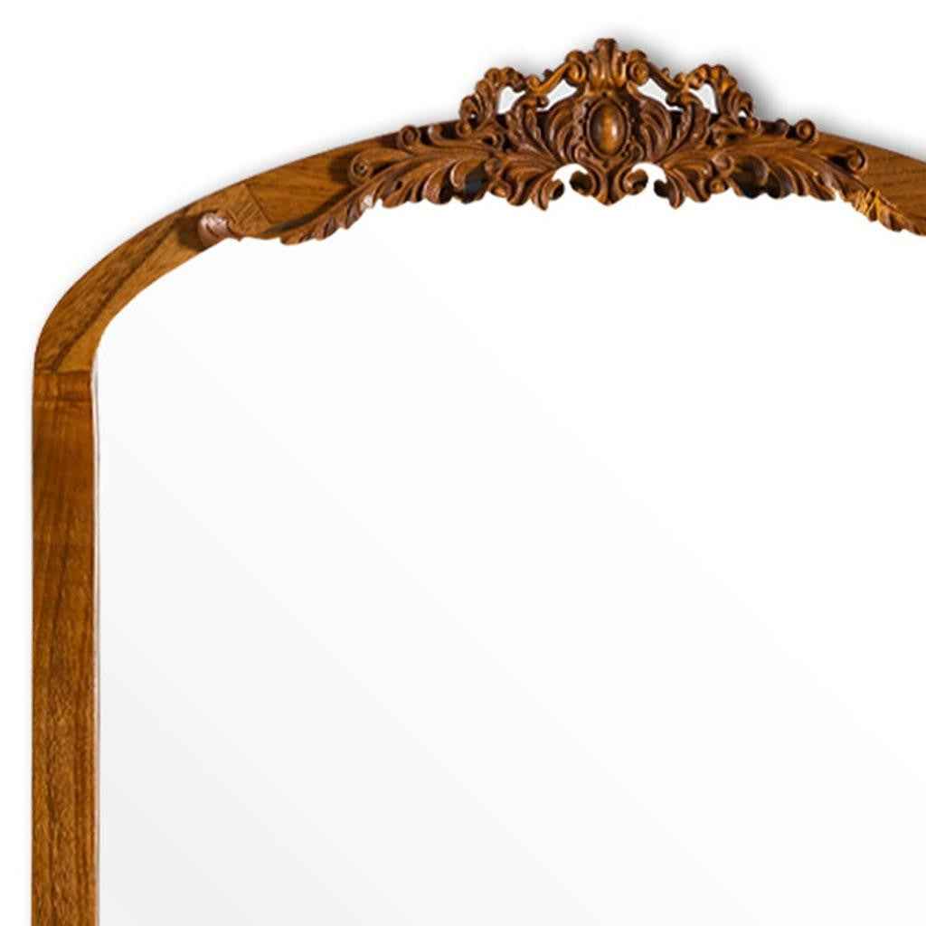 Gold Wood Arch Freestanding Ornate Framed Accent Mirror