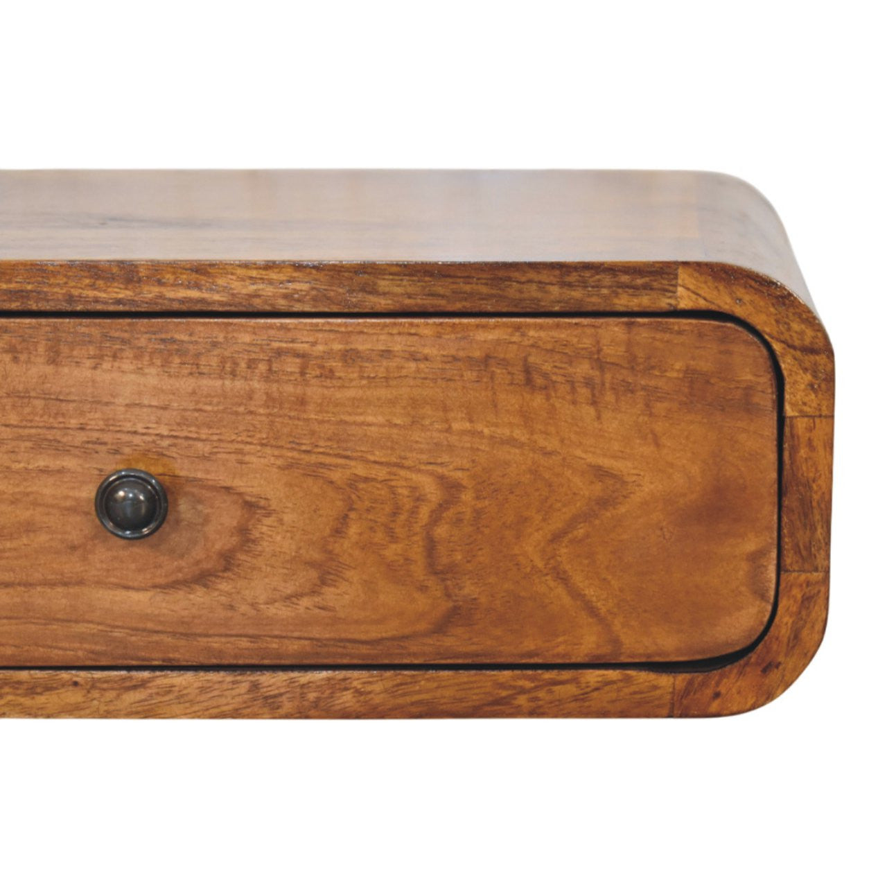 18" Chestnut Solid Wood Distressed One Drawer Floating Nightstand Default Title