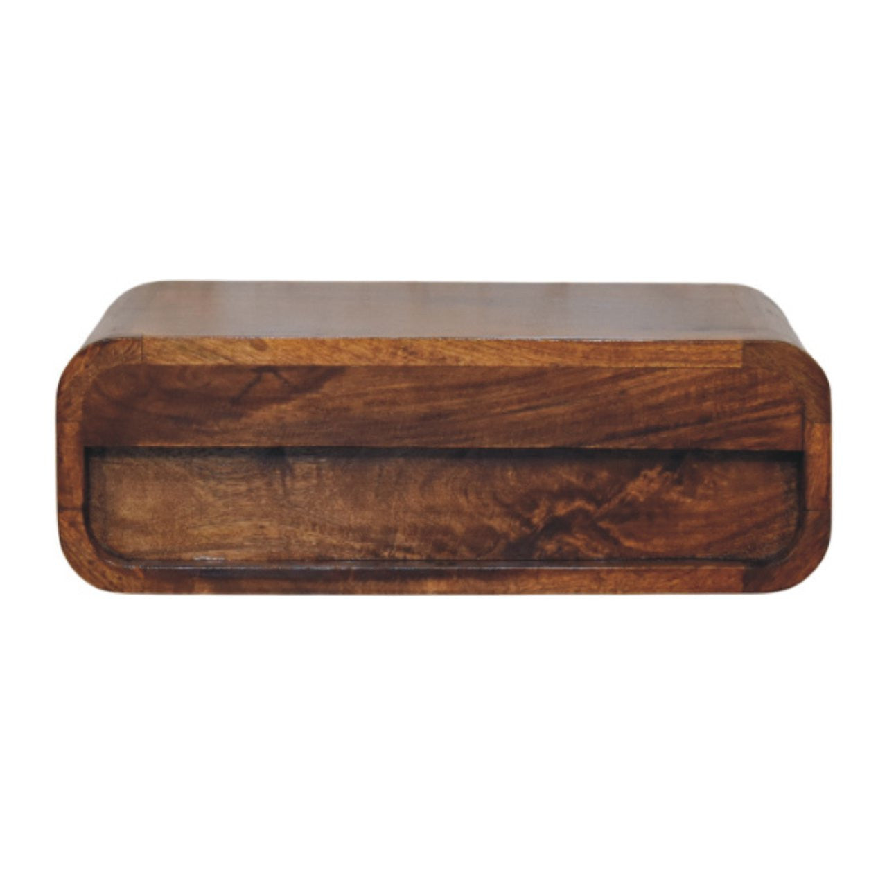 18" Chestnut Solid Wood Distressed One Drawer Floating Nightstand