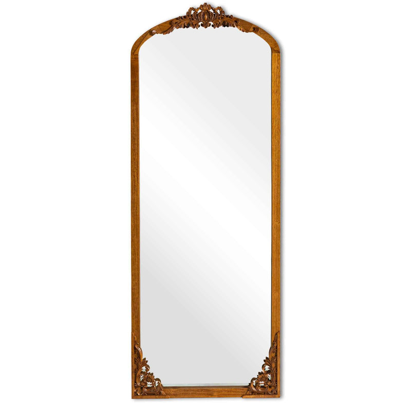 Gold Wood Arch Freestanding Ornate Framed Accent Mirror