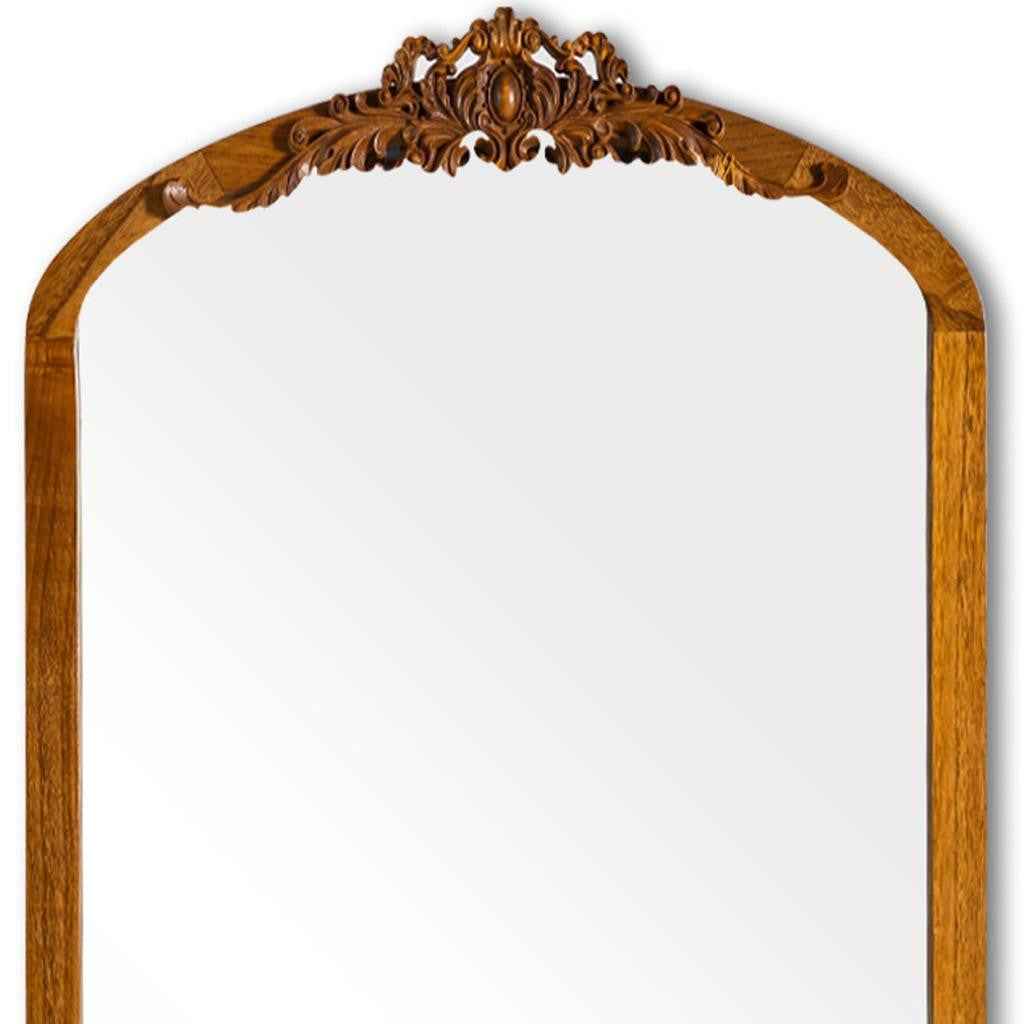 Gold Wood Arch Freestanding Ornate Framed Accent Mirror