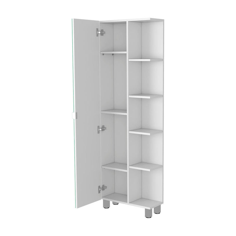 20" White Wood Accent Cabinet With Single Door - Kitchen & Dining