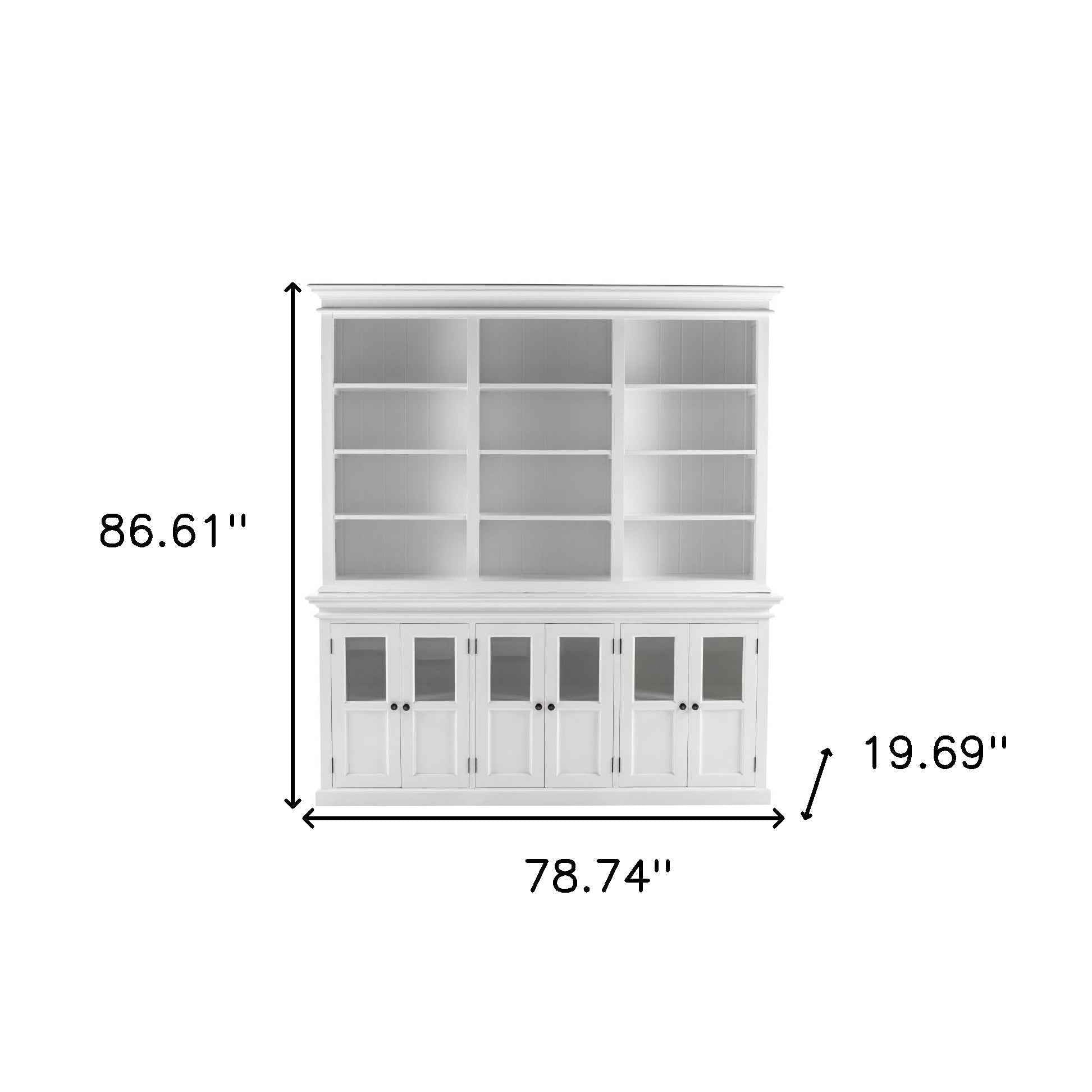 87" Antiqued White Solid Wood Pantry Or Storage Closet