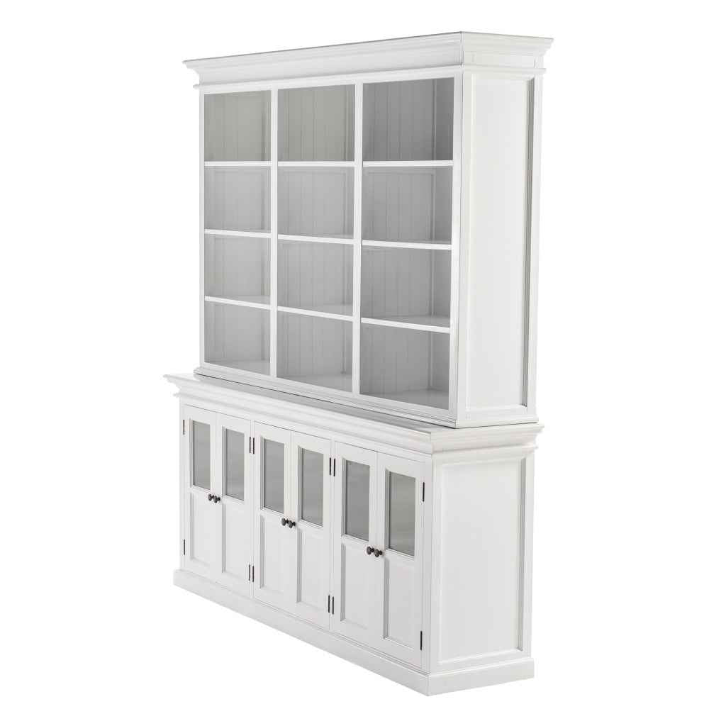 87" Antiqued White Solid Wood Pantry Or Storage Closet