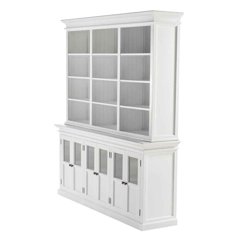 87" Antiqued White Solid Wood Pantry Or Storage Closet