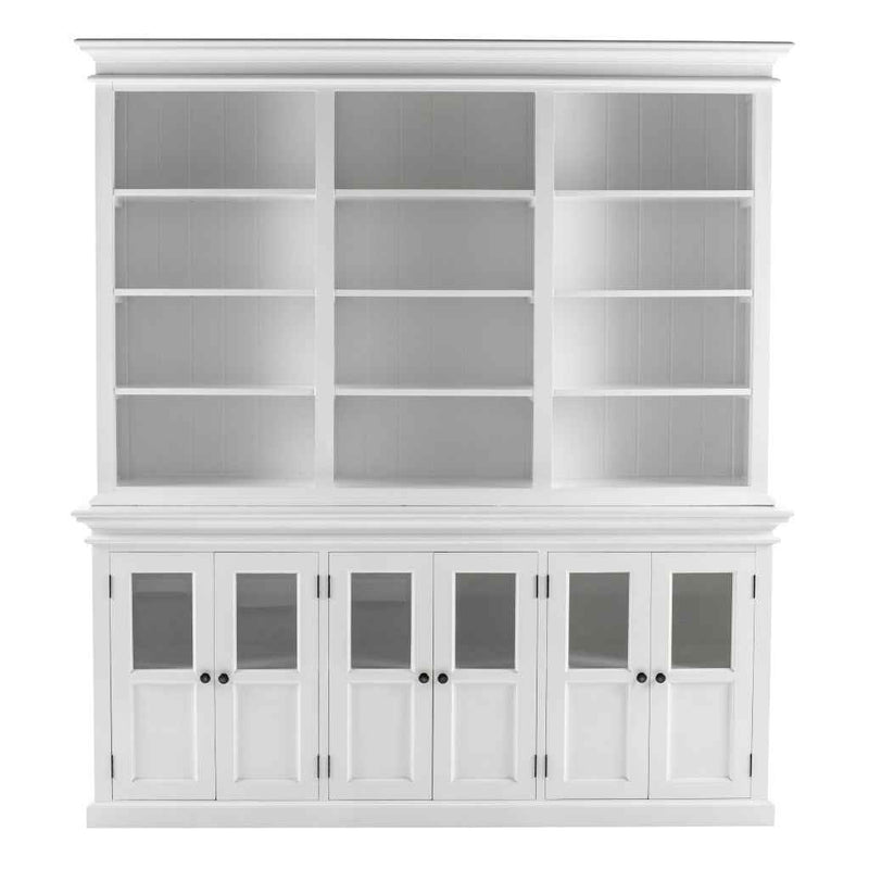 87" Antiqued White Solid Wood Pantry Or Storage Closet
