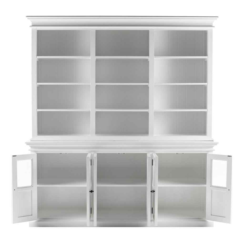 87" Antiqued White Solid Wood Pantry Or Storage Closet