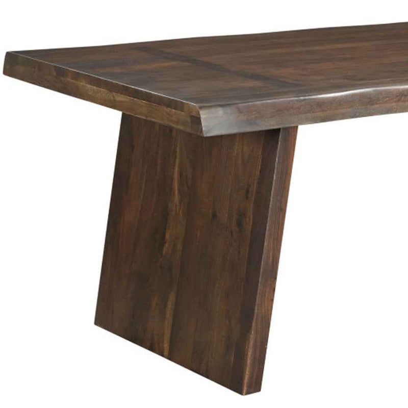 75" Dark Brown Solid Wood Live Edge Dining Table