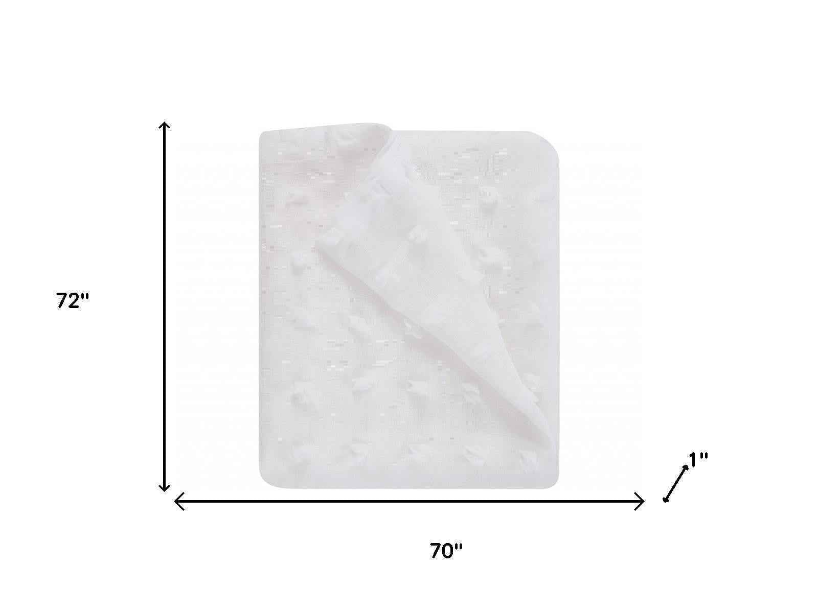 White Puff Sheer Shower Curtain