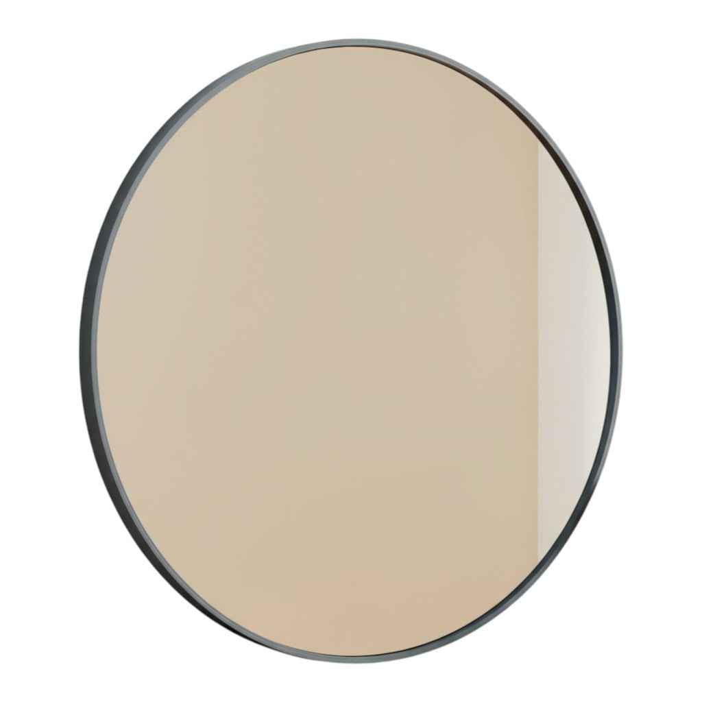 20" Black Metal Round Framed Bathroom Vanity Mirror