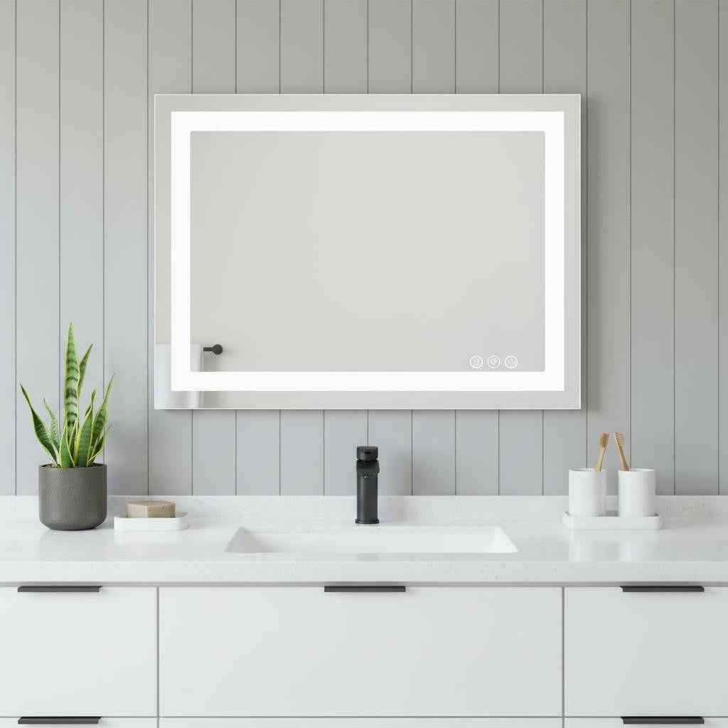 20" Clear Lighted Frameless Bathroom Vanity Mirror