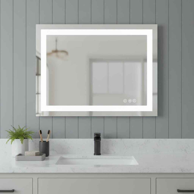 28" Clear Lighted Frameless Bathroom Vanity Mirror