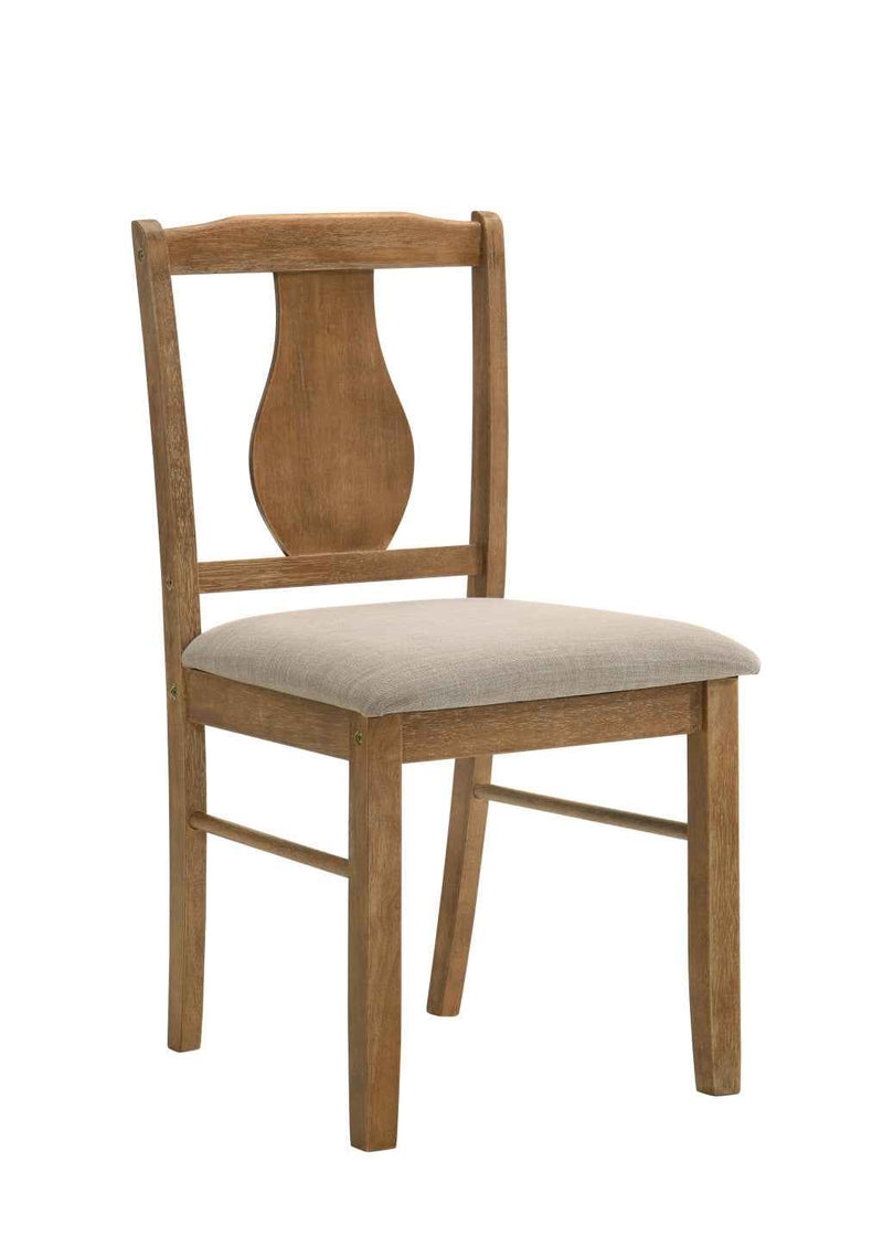 Five Piece Oak Solid Wood Dining Set with Four Chairs