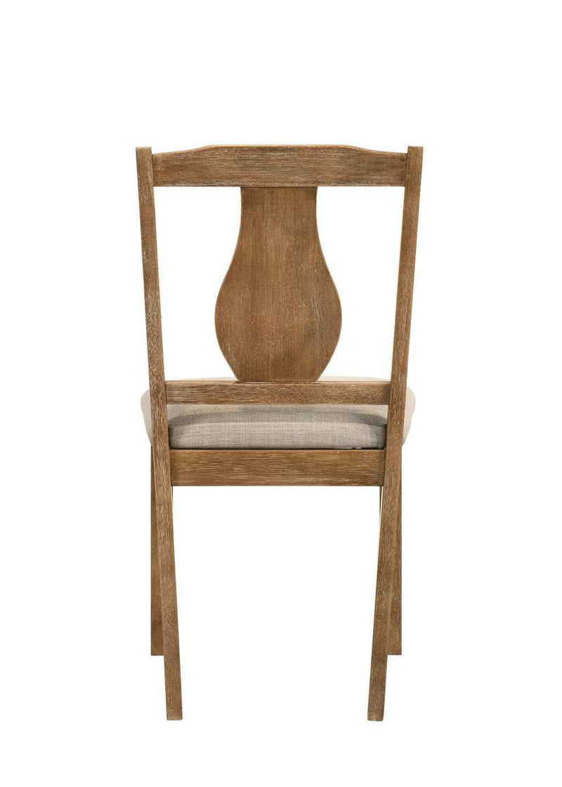 Five Piece Oak Solid Wood Dining Set with Four Chairs